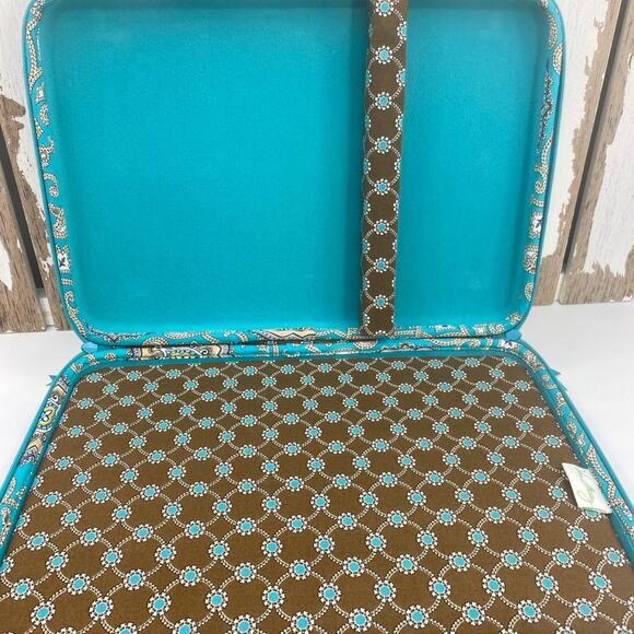 Vera Bradley Jave Blue HARDSHELL LAPTOP BRIEFCASE PORTOLIO SHOULDER BAG 17"X12" - Picture 5 of 8